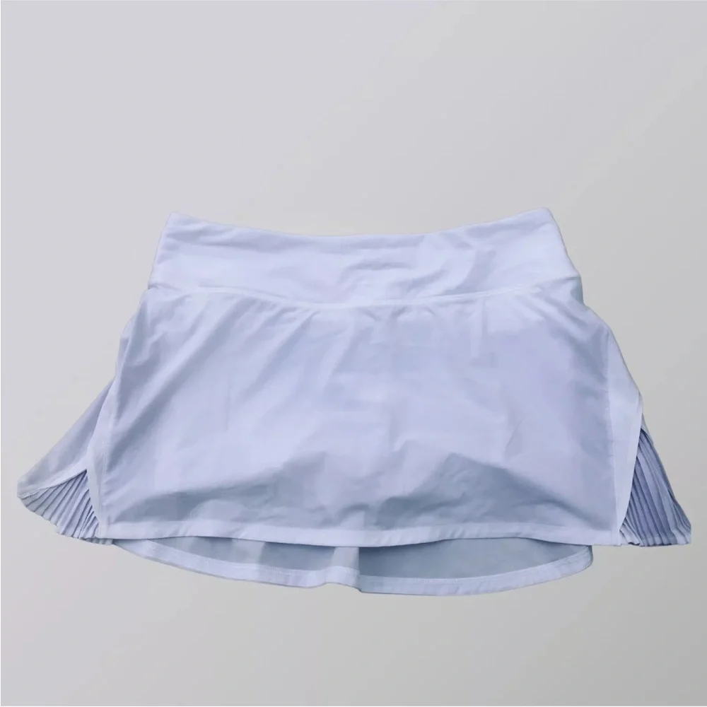 LULULEMON PLAY OFF the PLEATS SKIRT MID RISE WHITE + Lavender sz.8 - Picture 5 of 12